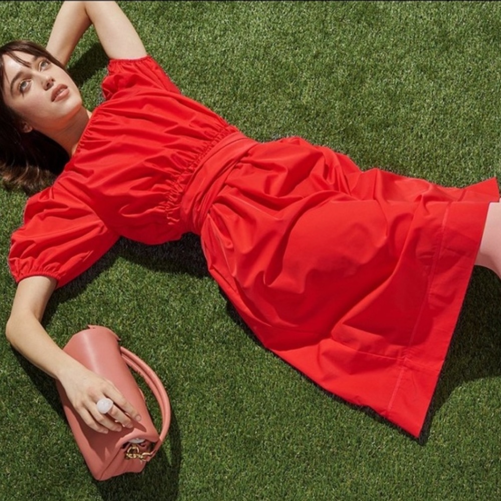 NWT LDT  Connie Dress red orange tie waist
